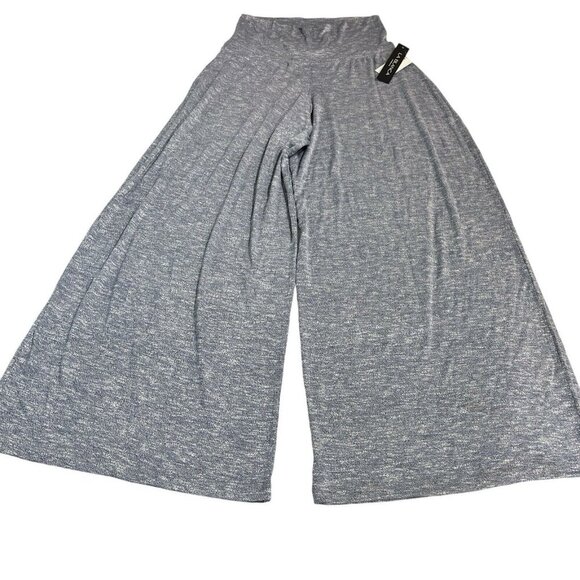 La Blanca Palazzo Pant Womens 1X Heathered Blue Wide Leg Pull On Cover‎ Up Beach - Picture 2 of 10